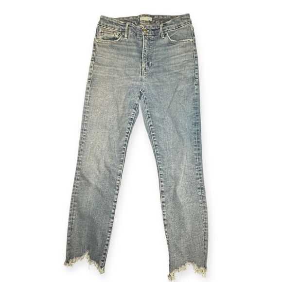 GOOD AMERICAN Women’s Blue Raw Hem Skinny Jeans Size 6 / 28 - Picture 1 of 4